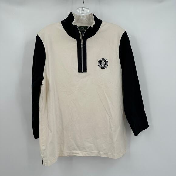 Lauren Ralph Lauren Active Womens Raglan 1/4 Zip Pullover Top Size XL Casual - Picture 1 of 7